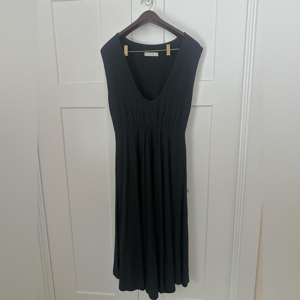 Tweeds Vintage‎ Black Wool Maxi Dress M